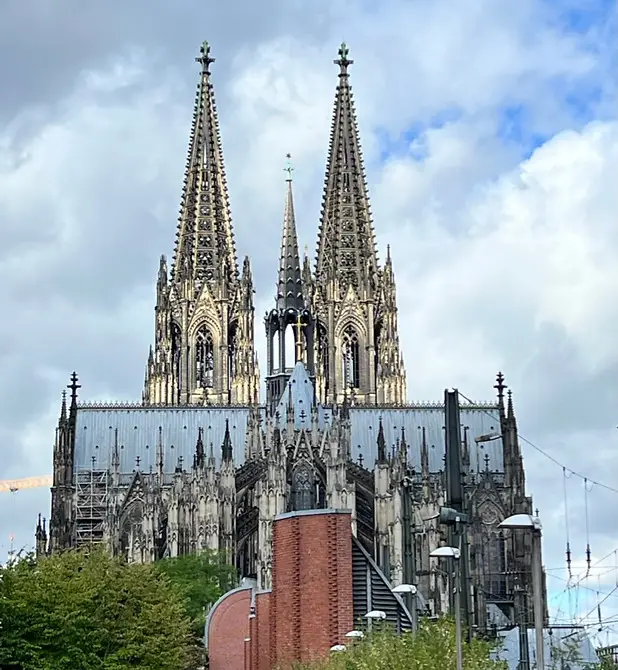 The twin spires of Cologne Cathedral in Germany
